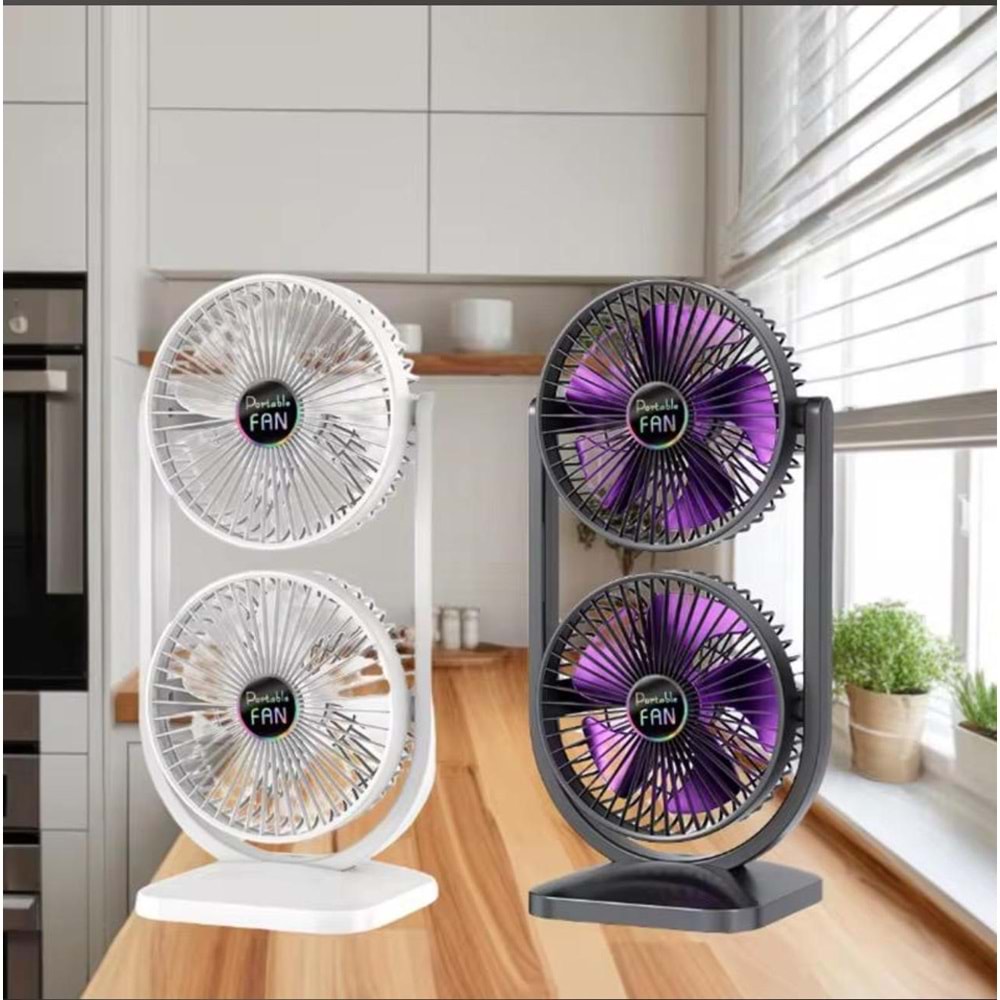 MEGAMUS 2'si1 Arada Çift Başlı Fan İç ve Dış Mekan için İdeal Ayrı Yukarı Aşağı Kontrol, ÇiftYönlü-B