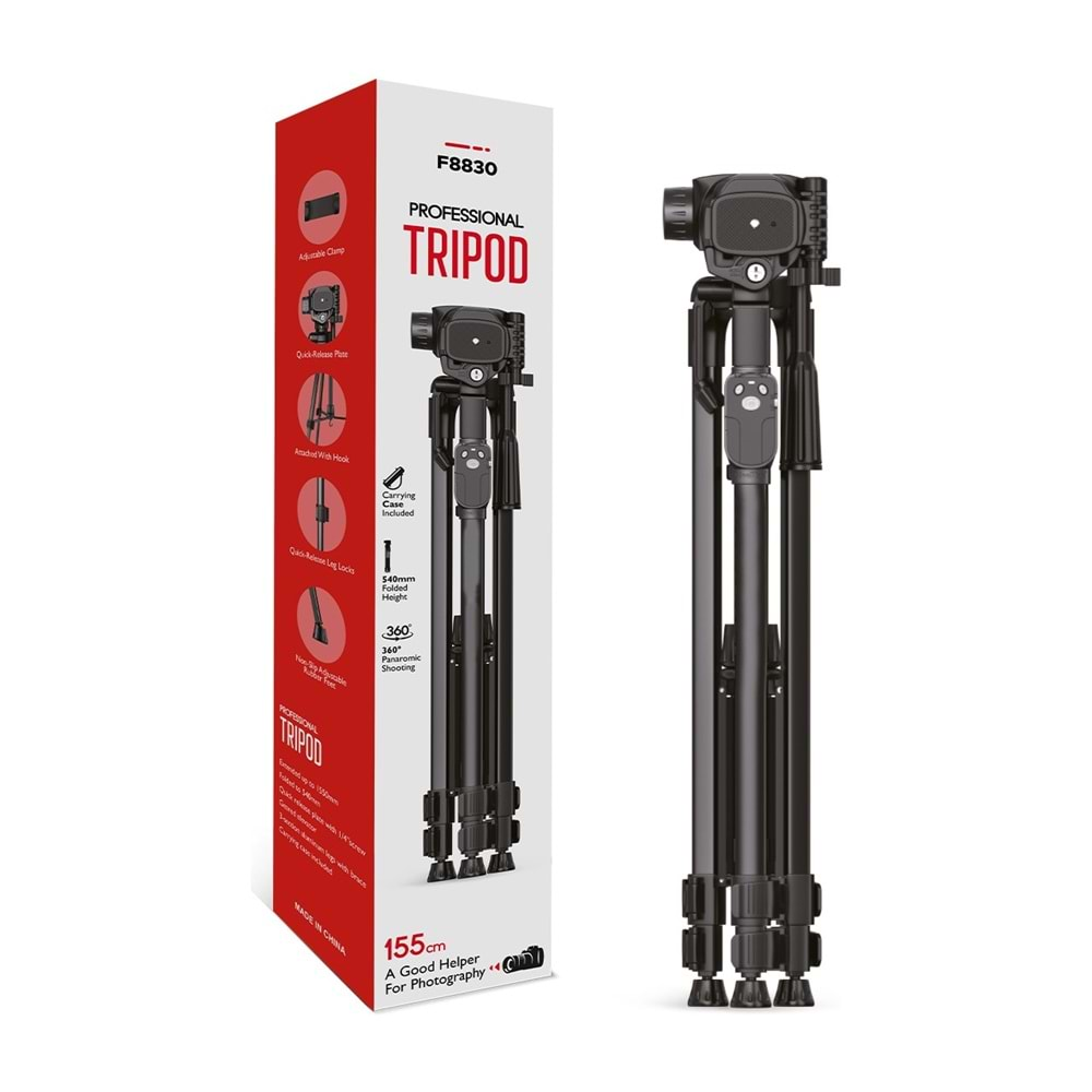 Megamus 8830 150 cm Tripod Çantalı Bluetooth Kumandalı Profesyonel Telefon ve Fotoğraf Makinesi Tut