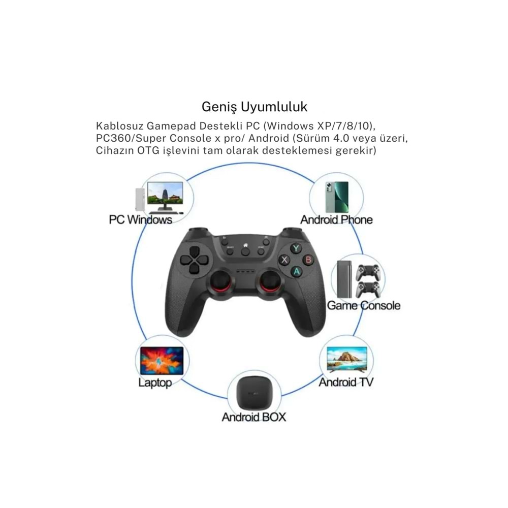 MEGAMUS Joystick Gamepad Çiftli Tv Pc Uyumlu Oyun Konsolu 2.4g Gamepad Double Joystick 2-AD KONSUL M