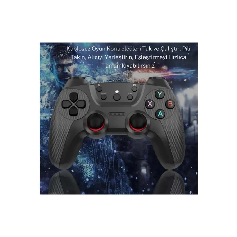 MEGAMUS Joystick Gamepad Çiftli Tv Pc Uyumlu Oyun Konsolu 2.4g Gamepad Double Joystick 2-AD KONSUL M