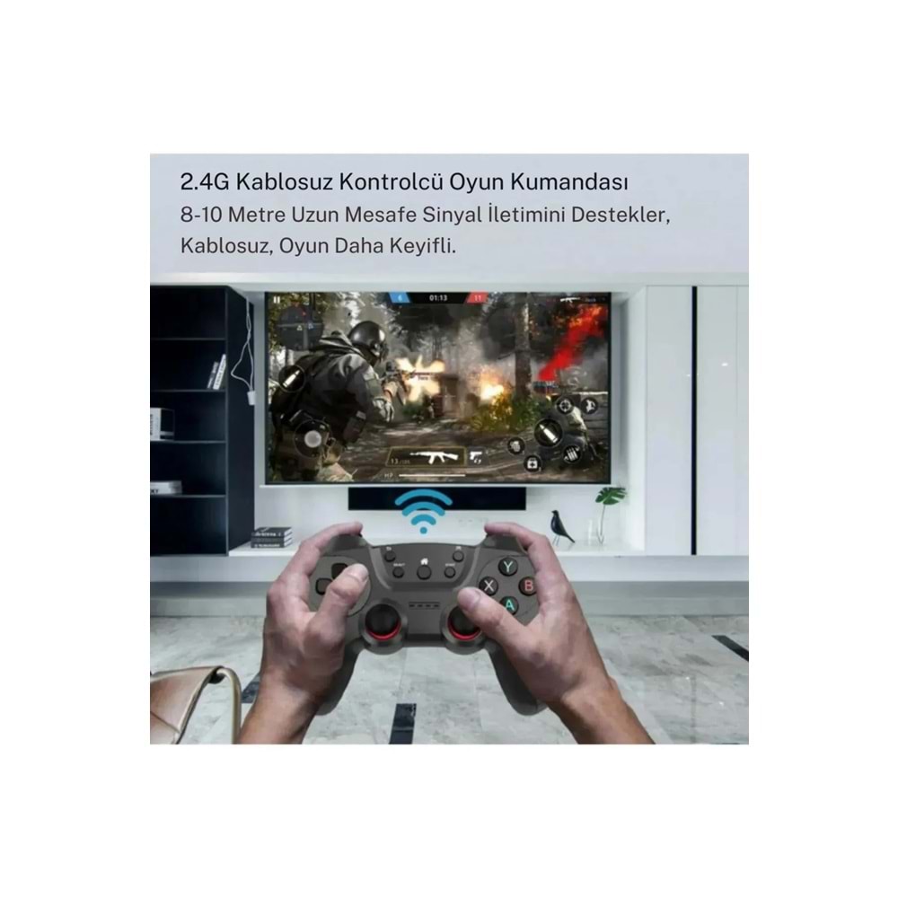 MEGAMUS Joystick Gamepad Çiftli Tv Pc Uyumlu Oyun Konsolu 2.4g Gamepad Double Joystick 2-AD KONSUL M