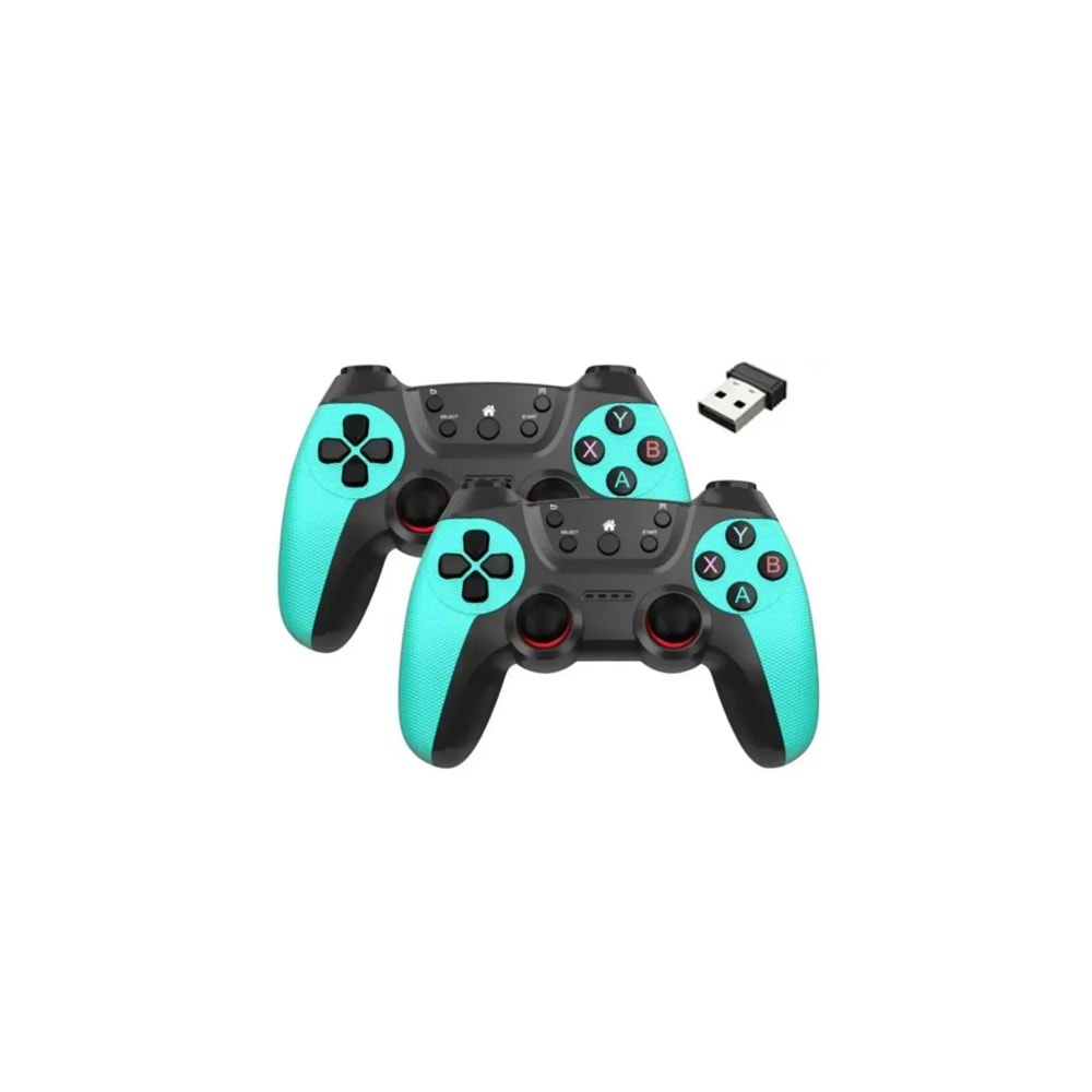 MEGAMUS Joystick Gamepad Çiftli Tv Pc Uyumlu Oyun Konsolu 2.4g Gamepad Double Joystick 2-AD KONSUL U
