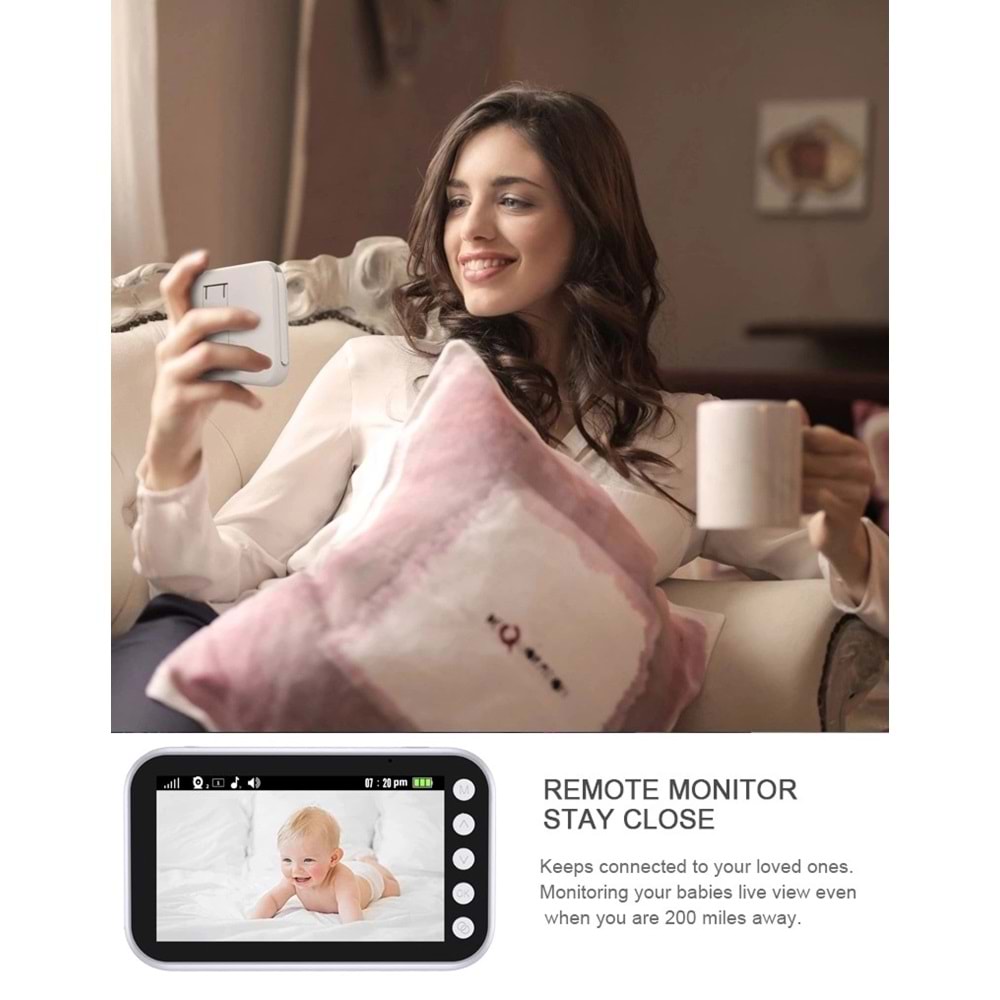 Yüksek Kalite Bebek Izleme Monitörü Kablosuz Gece Görüş ile Iki Yönlü Konuşma