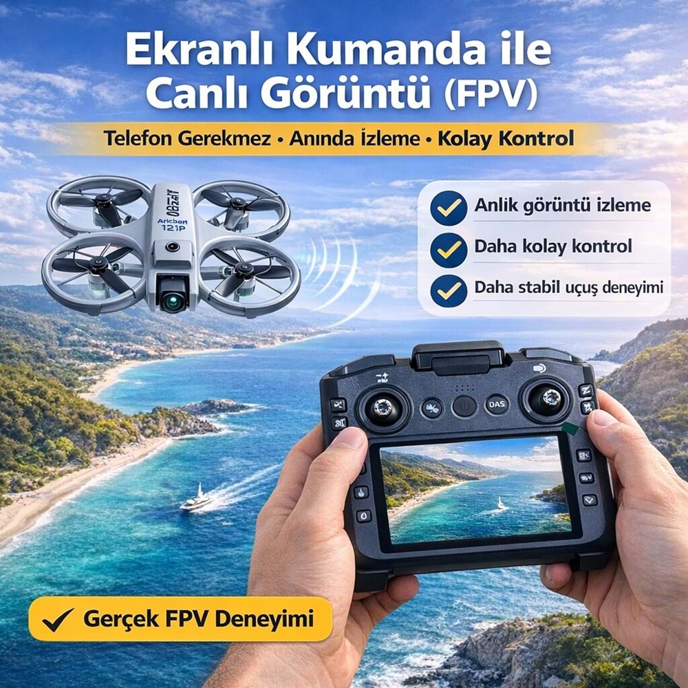 Aırstorr Aircraft T21P Drone Çift Kamera 1080P HD Ekranlı Kumanda Brushless Motor 20dk Uçuş FPV