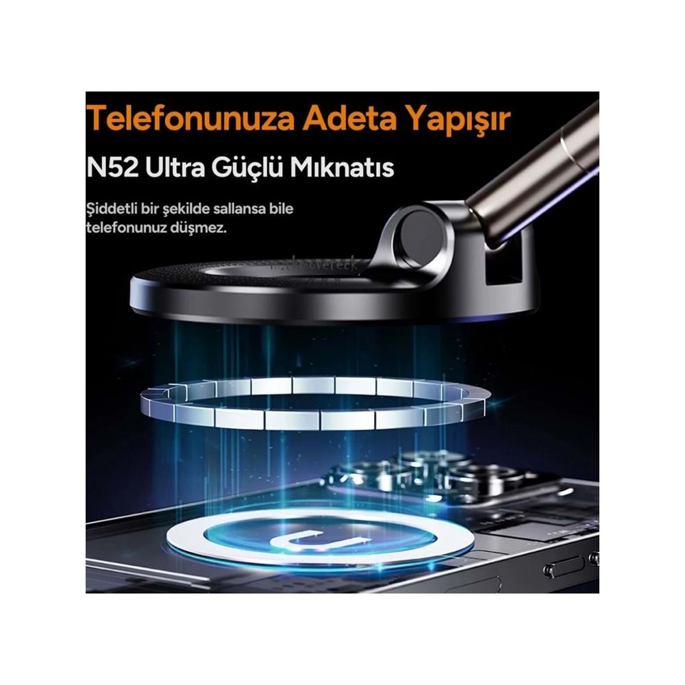 Airstorr Magsafe Telefon Tutucu Tüm Yüzeylerle Uyumlu Vakumlu Sökülebilir 360 Oynar Başlıklı Ünivers