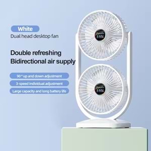 MEGAMUS 2'si1 Arada Çift Başlı Fan İç ve Dış Mekan için İdeal Ayrı Yukarı Aşağı Kontrol, ÇiftYönlü-B