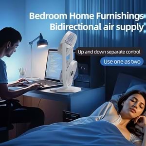 MEGAMUS 2'si1 Arada Çift Başlı Fan İç ve Dış Mekan için İdeal Ayrı Yukarı Aşağı Kontrol, ÇiftYönlü-B