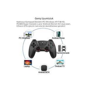 MEGAMUS Joystick Gamepad Çiftli Tv Pc Uyumlu Oyun Konsolu 2.4g Gamepad Double Joystick 2-AD KONSUL M