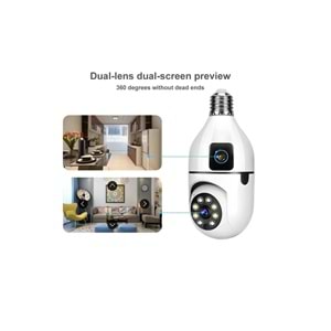 MEGAMUS 2MP ampul kablosuz Wifi kamera çift Lens işık IP 2 yönlü ses otomatik izleme AI insansı algı