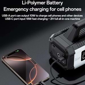 MEGAMUS Yesido VC13 5in1 Araç Akü Acil Durum Takviye Güç Kaynağı ve Hava Kompresörü 12V 150W 10000m