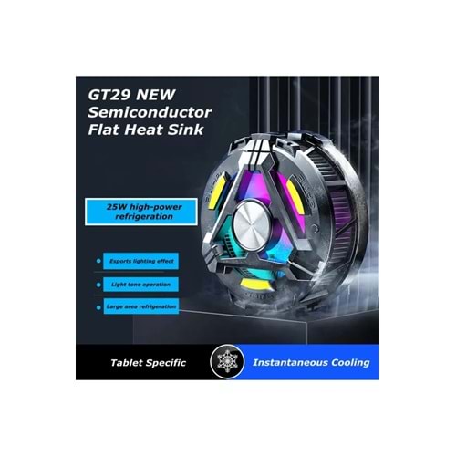 iPad Ve tüm Tabletlere Uyumlu Profesyonel Kablolu Tablet Soğutucu Gamer Oyuncu Radyatör Fan GT29